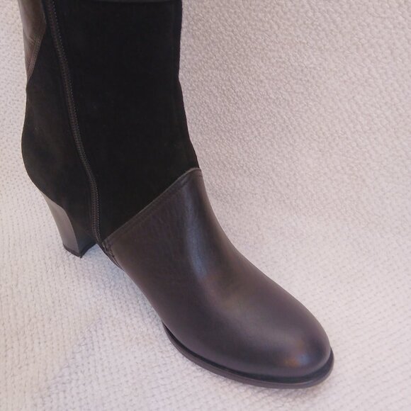 Classic Black Brushed leather tall boots. - Picture 4 of 6